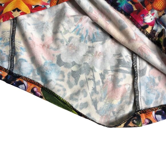 Nicole Miller Collection Dress Womens P Tropical Floral Animal Print Faux Wrap - Picture 11 of 16